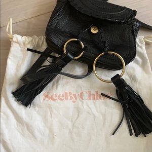 Chloe black pebbles leather crossbody